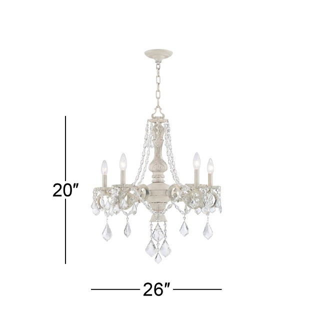 Wide French Crystal 5 light Fixture For Dining Room House Kitchen Island