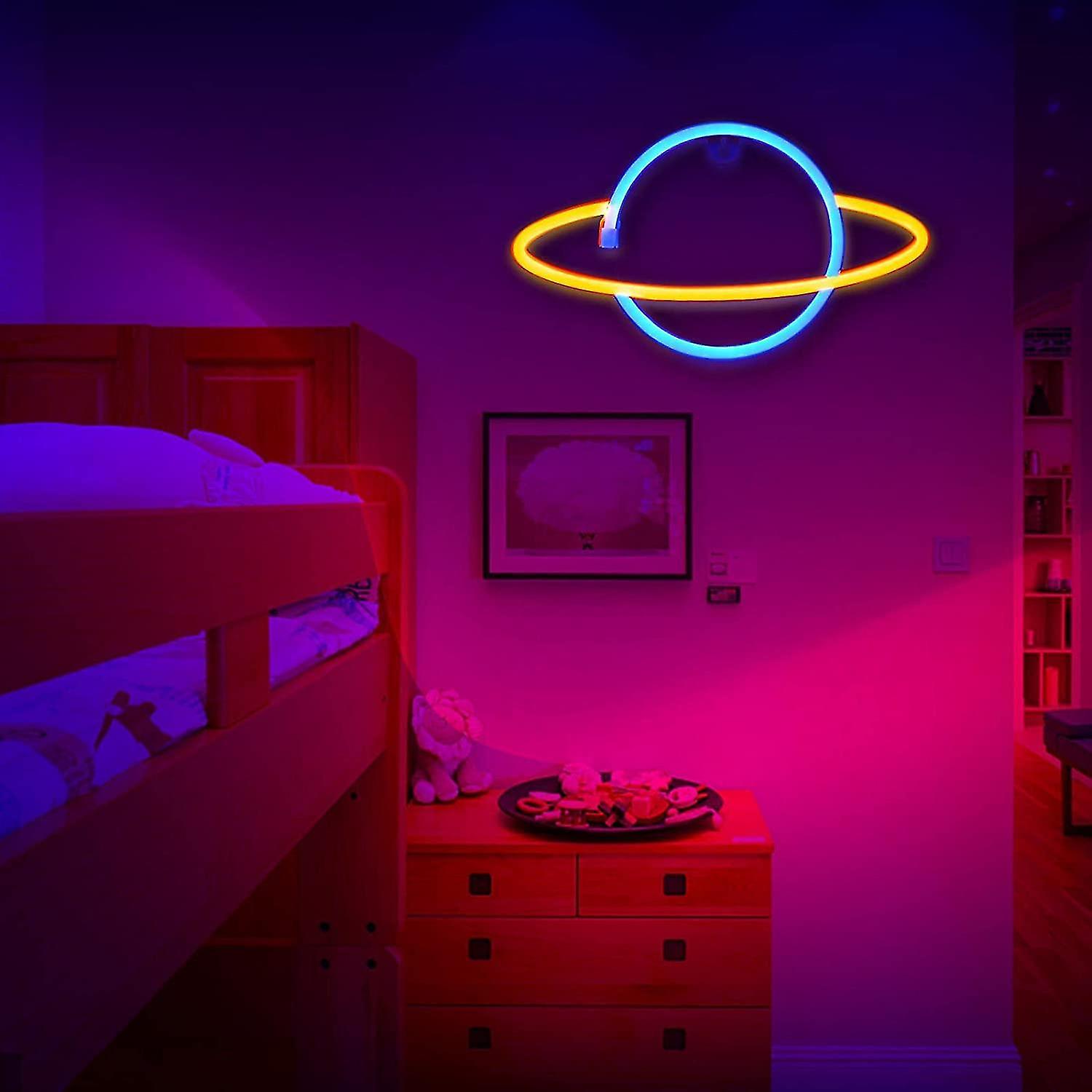 Led Neon Sign Planet Neon Light Cloud Lightning Led Wall Light Wall Decor Battery/usb Powered