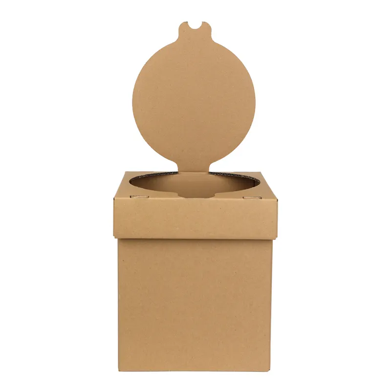 Disposable Eco friendly degradable cardboard folding outdoor toilet for camping hiking