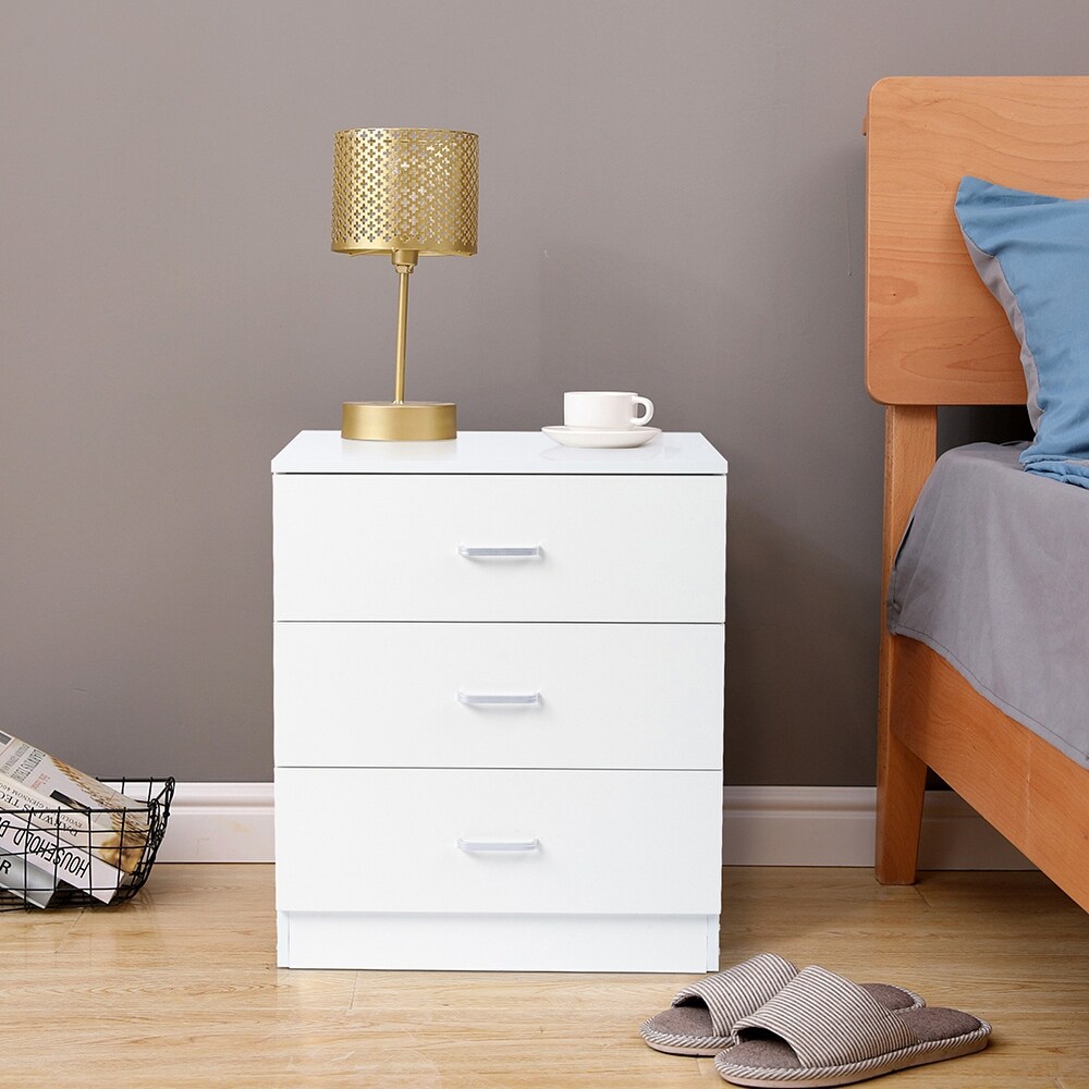 Modern 3 Drawer Wooden Dresser for Bedroom