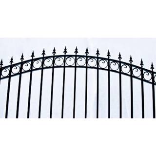 ALEKO London Style 12 ft. x 6 ft. Black Steel Single Slide Driveway Fence Gate DG12LONSSL-HD