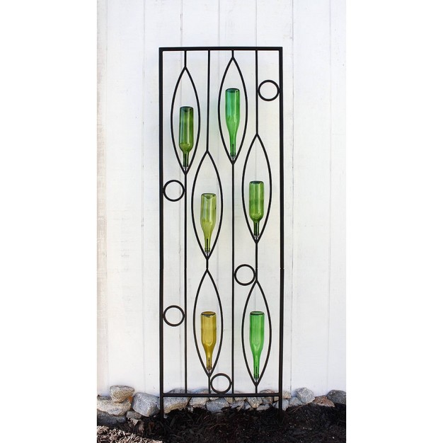 Vinifera Bottle Decorative Iron Garden Trellis Black Powder Coat Finish