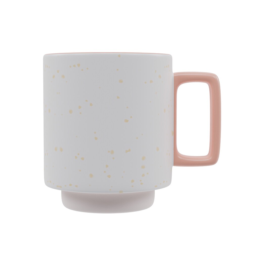 American Atelier Speckled Stackable Mugs Set of 2   14 oz