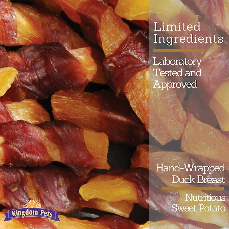 Kingdom Pets Duck and Sweet Potato Jerky Twists Dog Treats