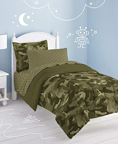 Dream Factory Geo Camo Twin 5 Piece Comforter Set， Cotton/Polyester， Camouflage， Multi