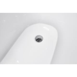 AKDY 54 in. Fiberglass Slipper Flatbottom Non-Whirlpool Bathtub in Glossy White BT0362