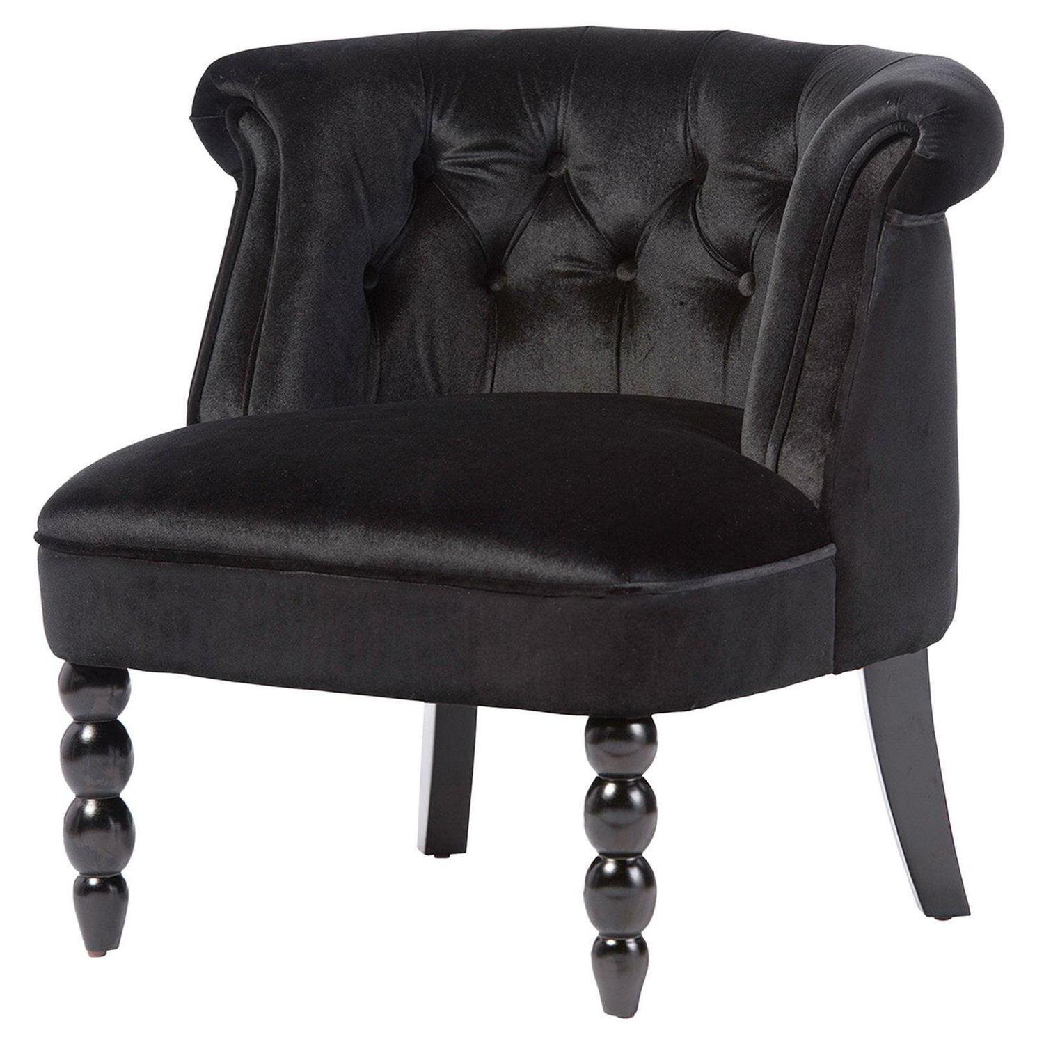 Baxton Studio Flax Victorian Velvet Upholstered Accent Chair  Crowdfused