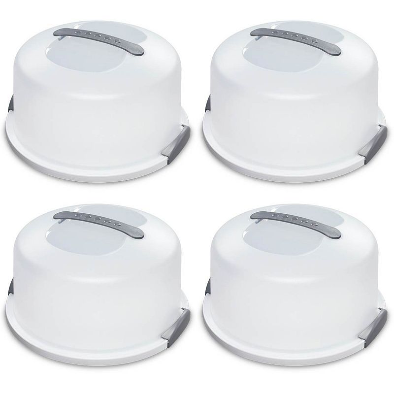 4 Pack Sterilite 02008004 Portable Latching Cake Server Carrier Keeper w/Handle