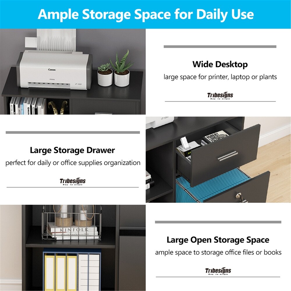 Mobile File Cabinet with Drawer and Lock  Letter Size