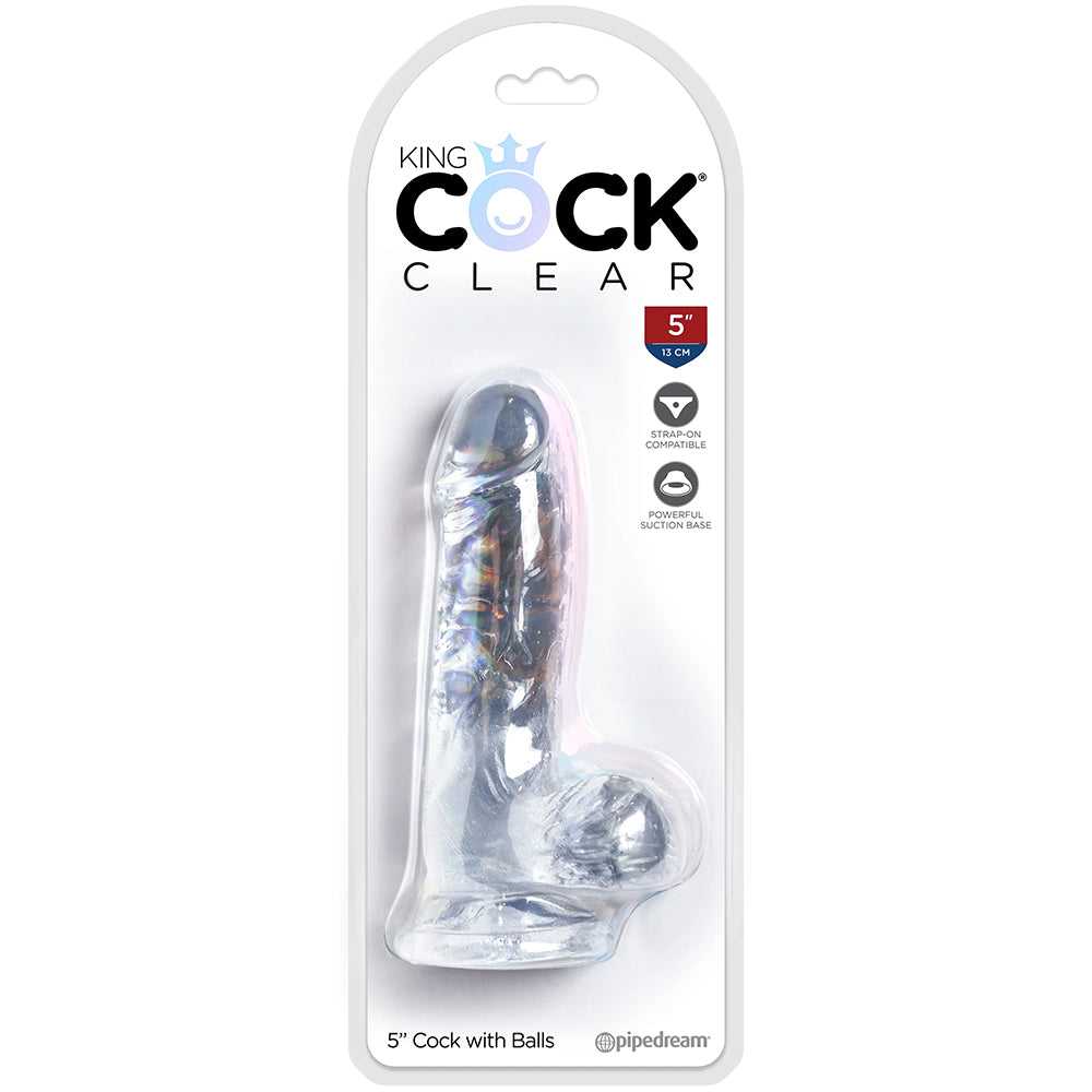 King Cock 5 Inch Ballsy Dildo in Clear