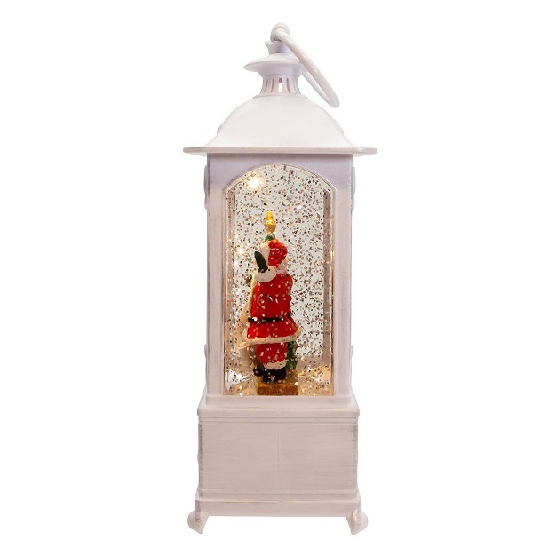 Kurt Adler 10 inch Battery Operated Warm White Led Lighted Santa With Gifts Lantern