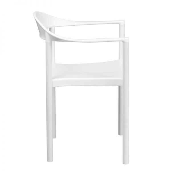 HERCULES Series 1000 lb. Capacity White Plastic Cafe Stack Chair