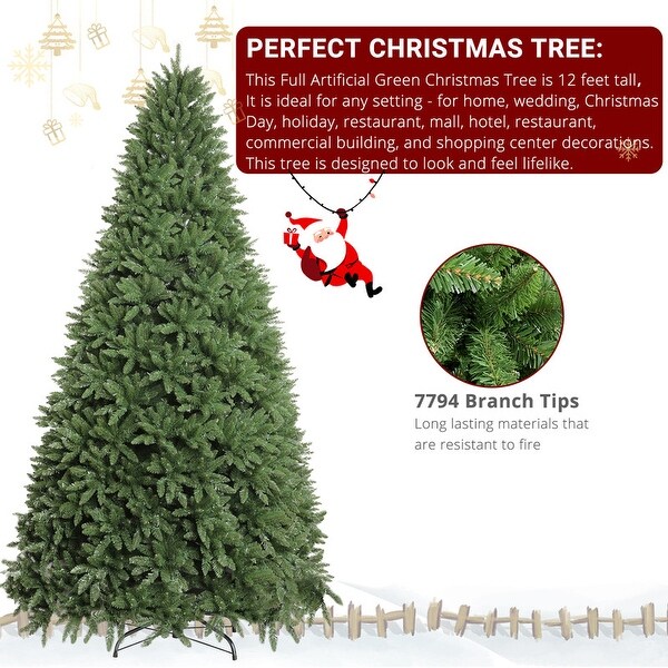 12 Ft PVC Material Green Automatic Christmas Tree with 7794 Tips