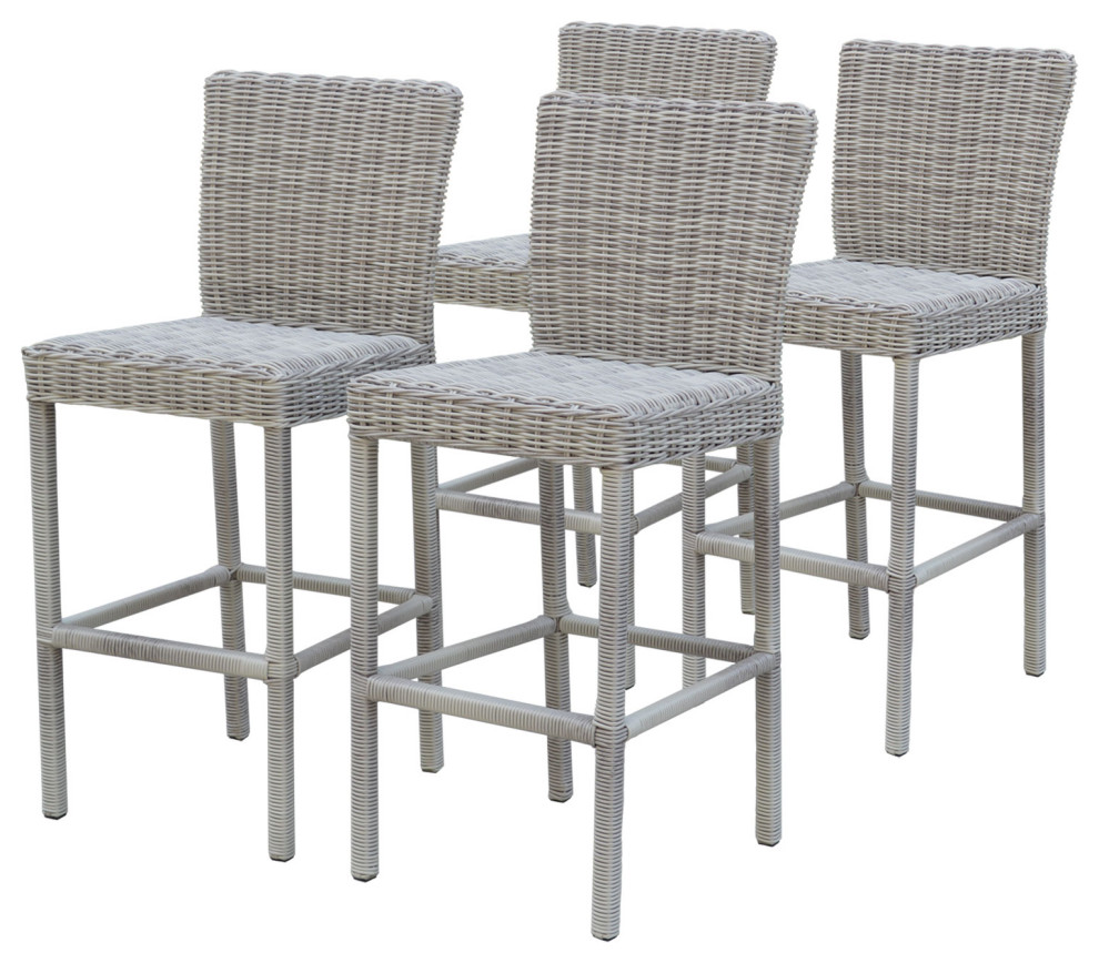 2 Coast Barstools with Back Vanilla Creme   Tropical   Outdoor Bar Stools And Counter Stools   by Homesquare  Houzz