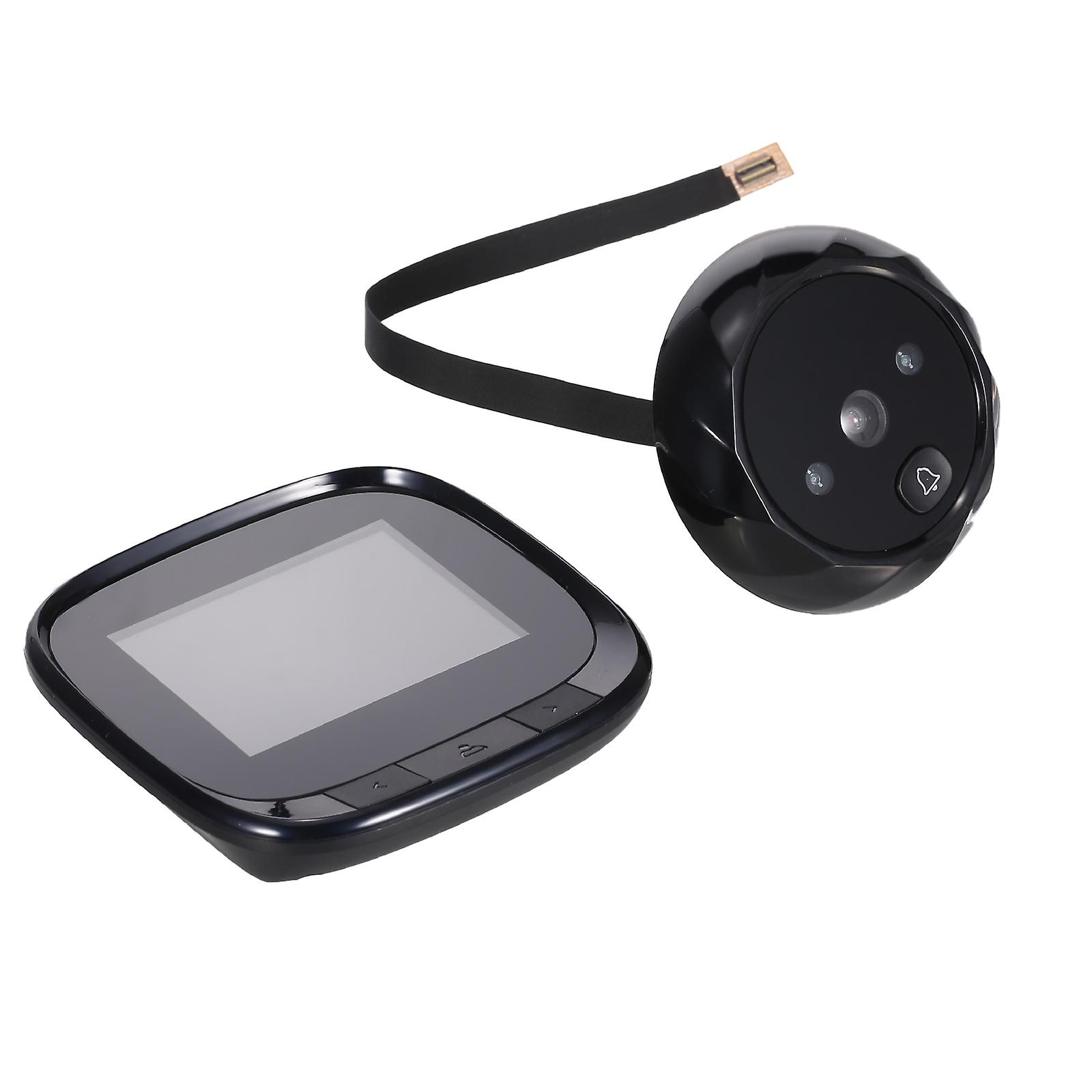 Black Digital Door Viewer Peephole Door Camera 0.3mp Doorbell 2.4-inch Lcd Screen Night Vision Photo Shooting Digital Door Monitoring For Home Securit