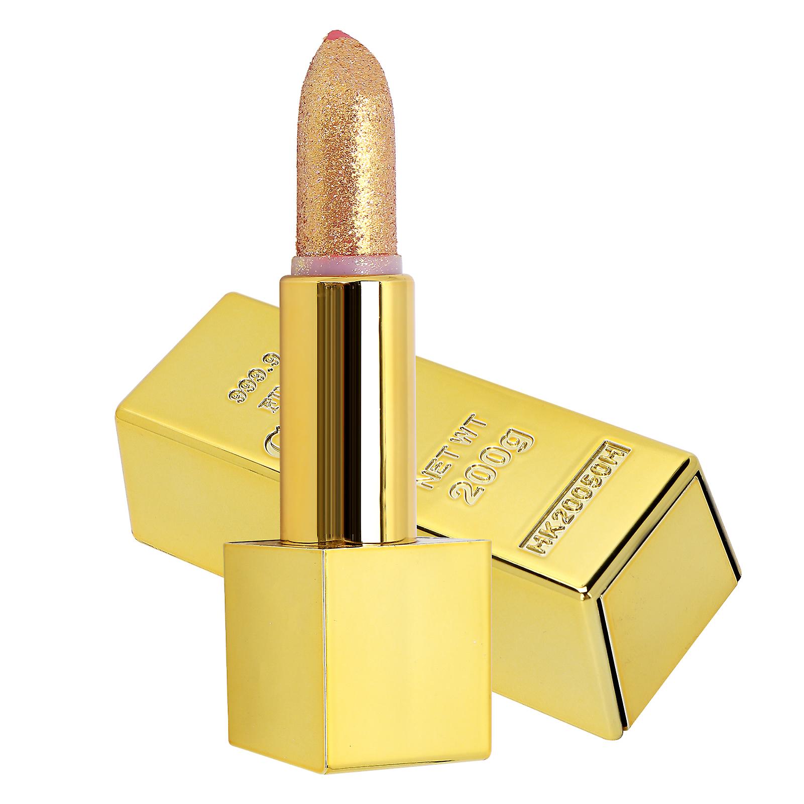 Sparkle Lipstick Gold Bar Design Waterproof Long Lasting Moisturizing Smooth Lip Makeup Cosmetics 3.5g#3