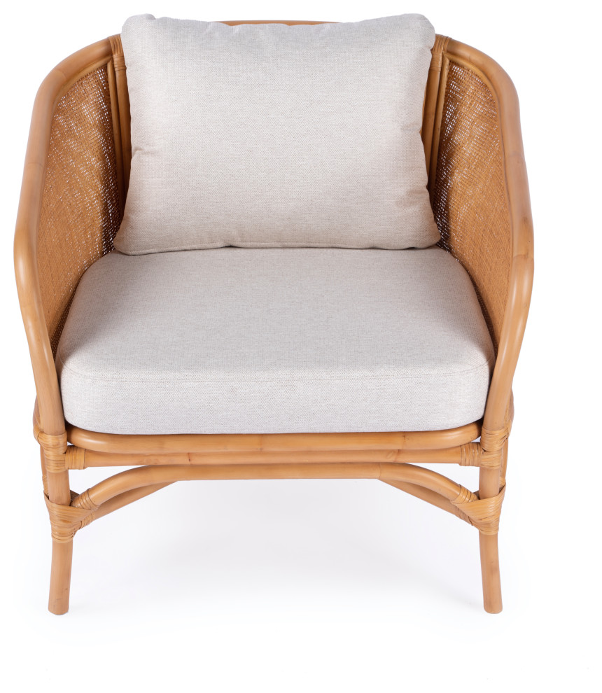 Captiva Rattan Upholstered Accent Chair   Beach Style   Armchairs And Accent Chairs   by Butler Specialty Company  Houzz