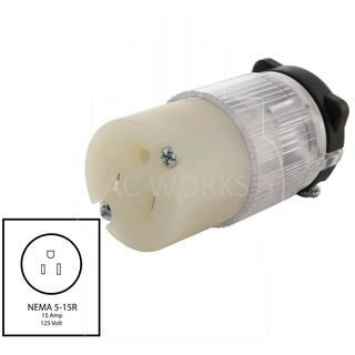 AC WORKS 15 Amp 125-Volt NEMA 5-15R 3-Prong Household Female Connector With Power Indicator AS515RL