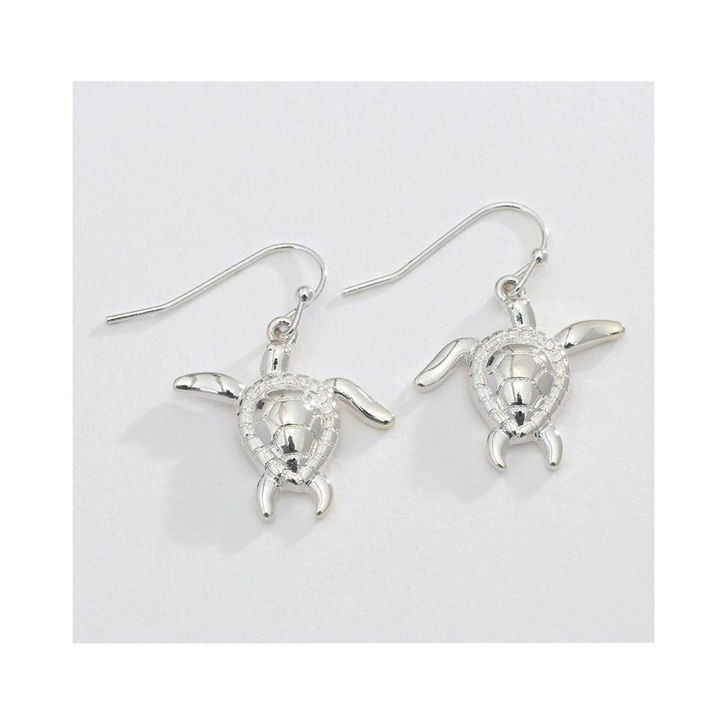 Periwinkle by Barlow  Swimming Silver Turtles  - Earrings