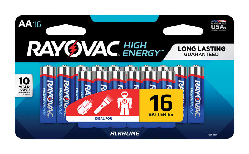 BATTERY ALKALINE AA 16PK