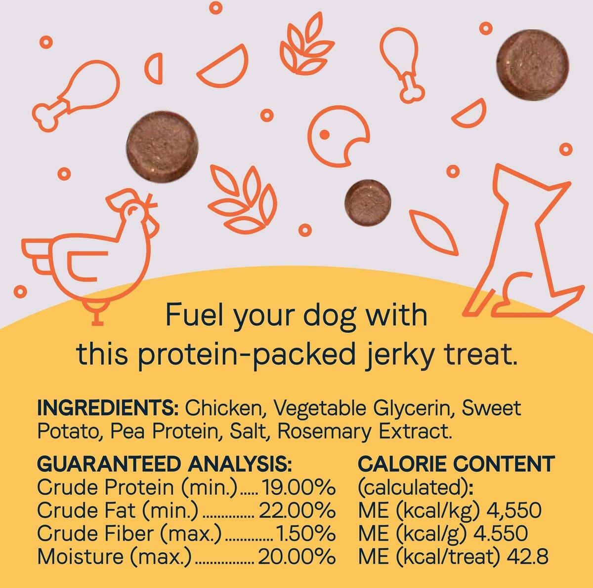 CANIDAE Sustain Jerky Treats Free-Range Chicken Recipe Dog Treats， 4-oz bag