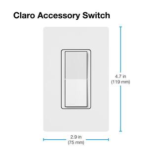 Lutron Claro Smart Accessory Switch only for use with Diva Smart Dimmer SwitchClaro Smart Switch White (DVRF-AS-WH) DVRF-AS-WH