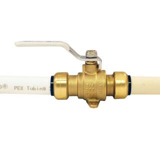 Tectite 34 in. Brass Push Ball Valve with Flange and Drain FSBBV34DE