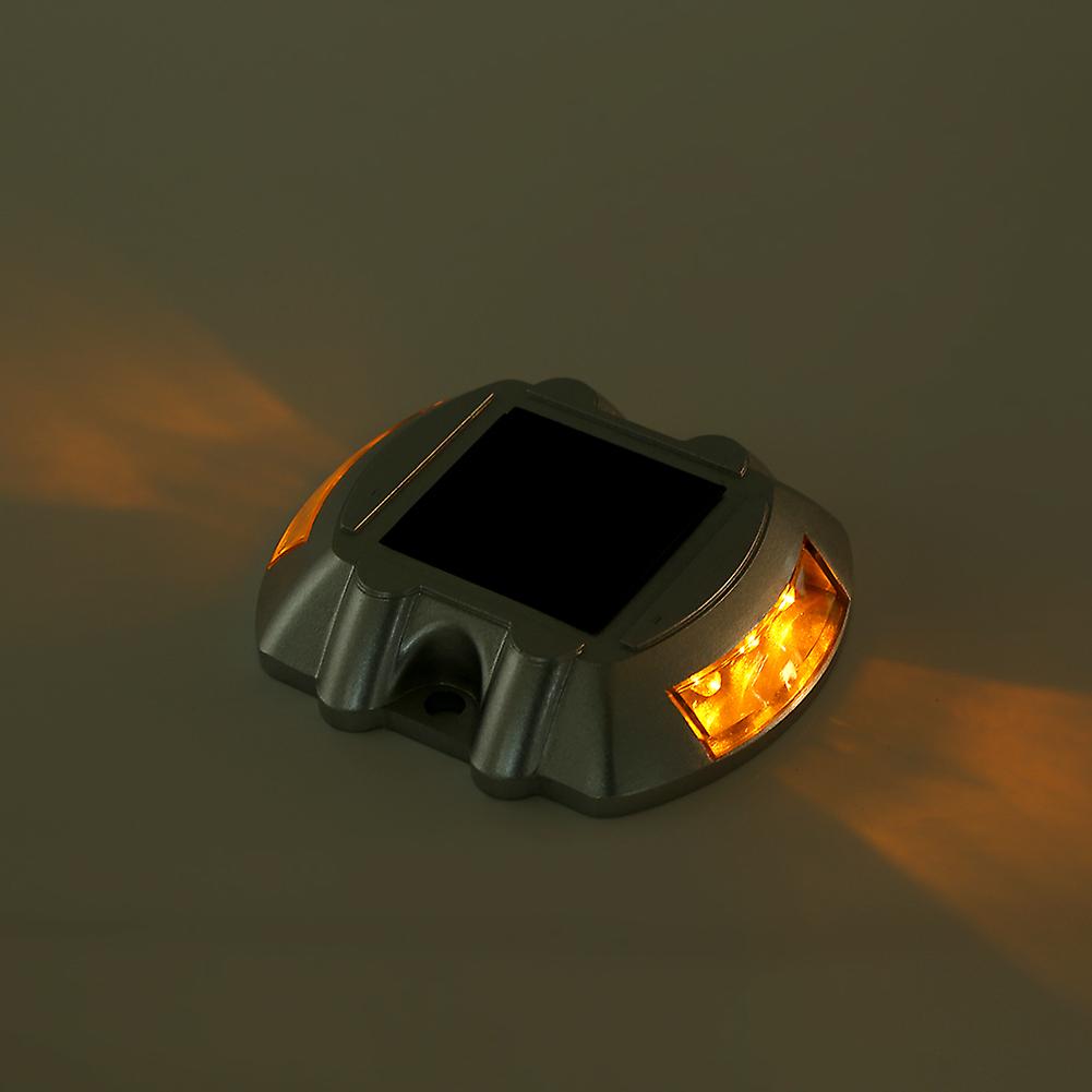 Casting Aluminum Solar Power Waterproof 6 Led Lamp Outdoor Road Driveway Pathway Light Yellow