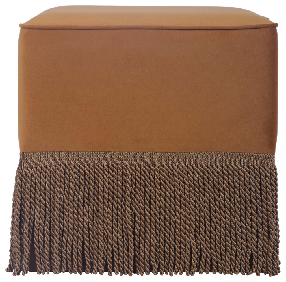 Fenn Velvet Ottoman   Contemporary   Footstools And Ottomans   by TOV Furniture  Houzz