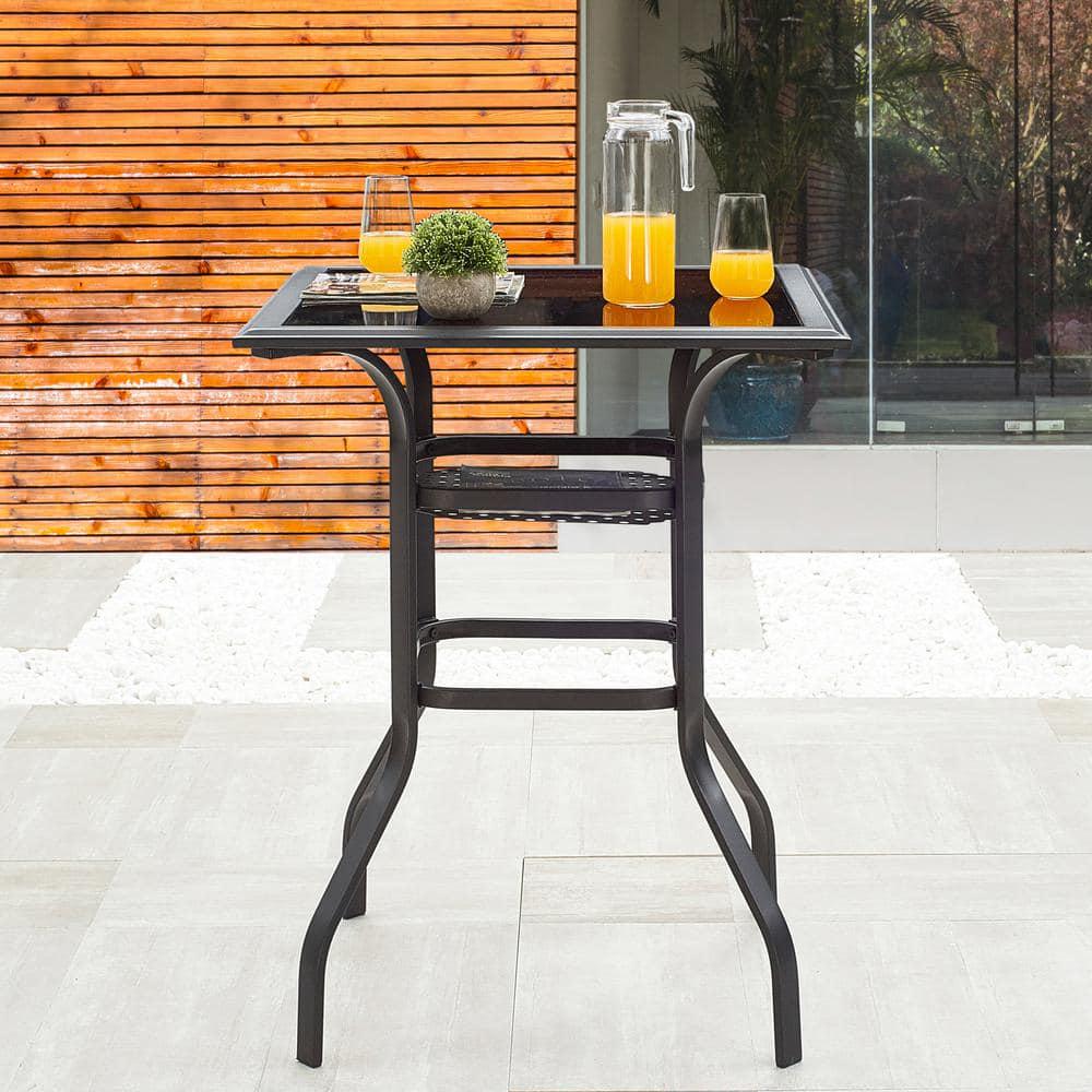 Patio Festival Square Metal Bar Height Outdoor Dining Table