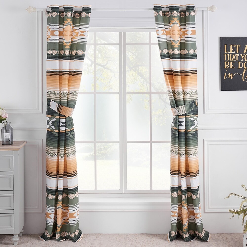 Greenland Home Fashions Zuma Grommet Top Curtains   84 W x 84 L