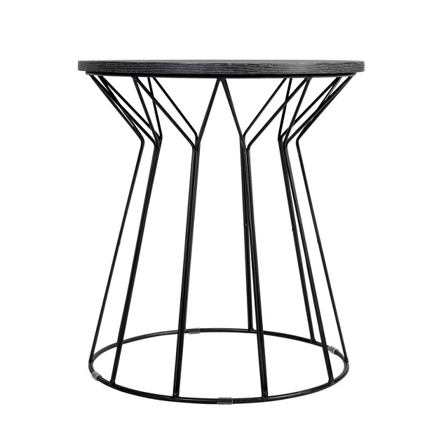 Fleur Side Table Noir Black Adore Decor