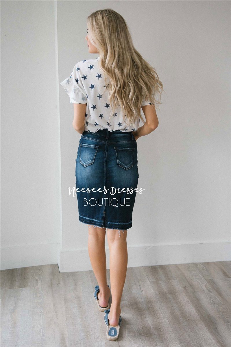 Dark Indigo Denim Skirt