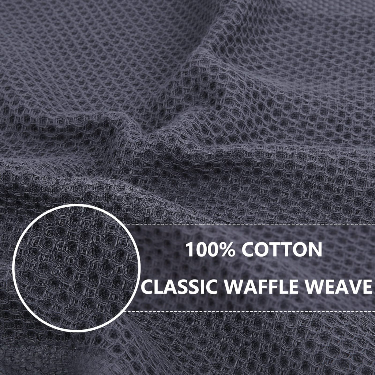 100% Cotton Waffle Weave Kitchen Dish Cloths， Ultra Soft Absorbent Quick Dryin