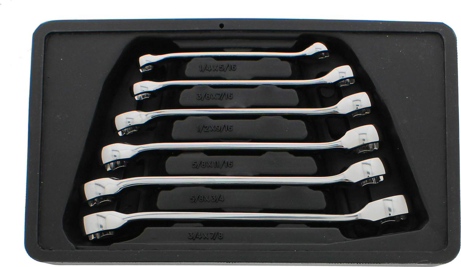 6 Piece SAE Flare Nut Wrench Set