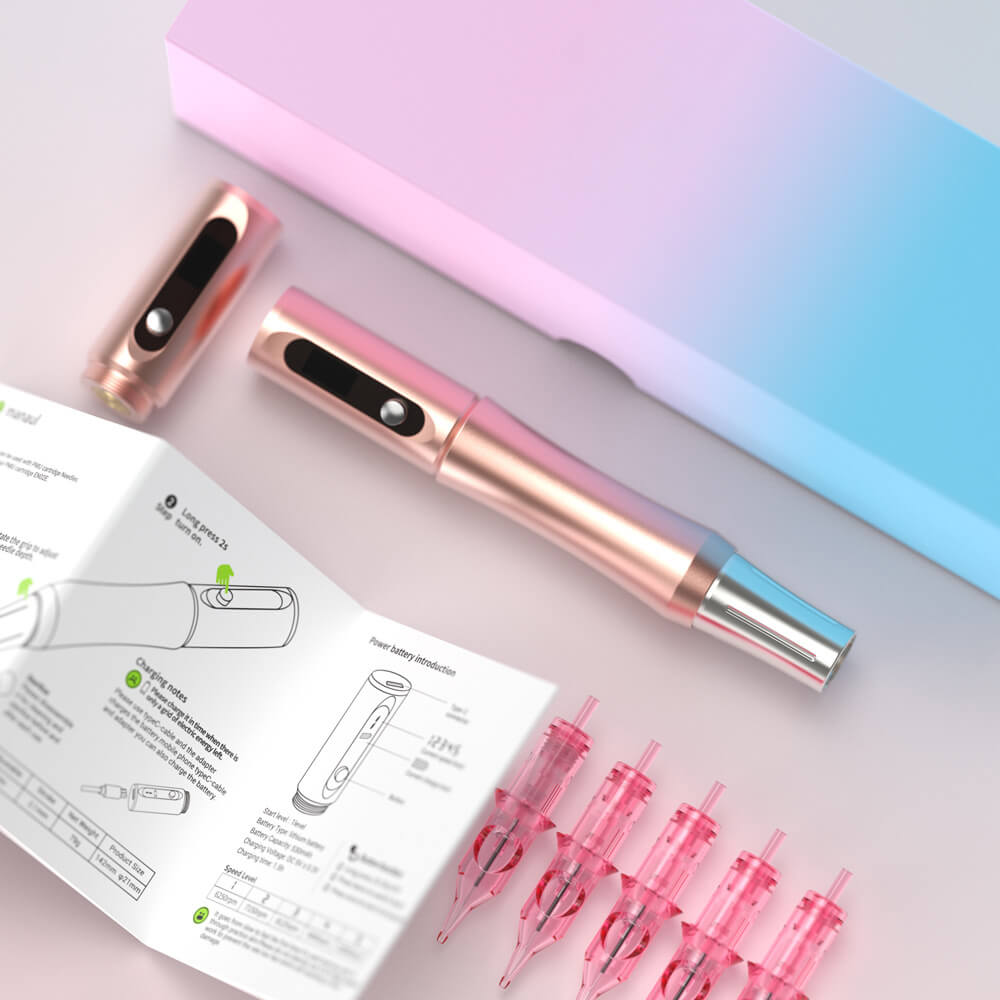 Bluerockt Wireless Permanent Makeup Machine Pen Rose Golden