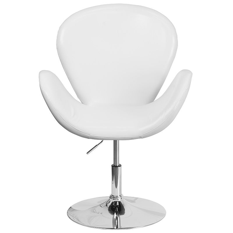 Emma and Oliver Black LeatherSoft Side Reception Chair with Adjustable Height Seat