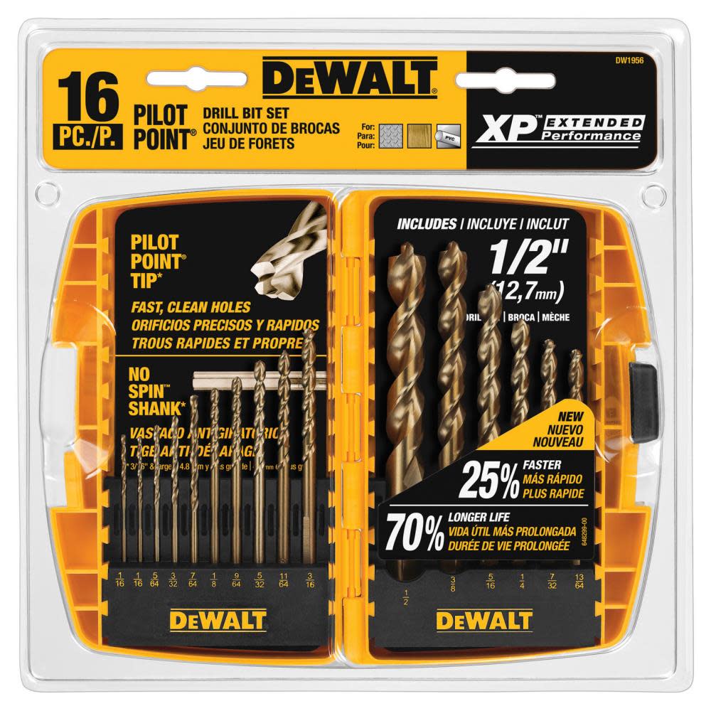 DEWALT 16 piece Pilot Point Drill Bit Set DW1956 from DEWALT