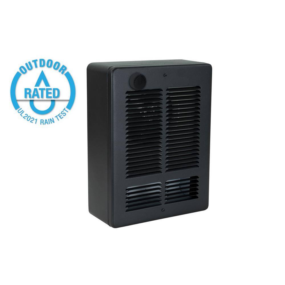 King Electric WSC 120-Volt 1500-Watt750-Watt Outdoor Rated Surface Mounted Wall Heater with SP Thermostat and Grill Black WSC1215-T-B