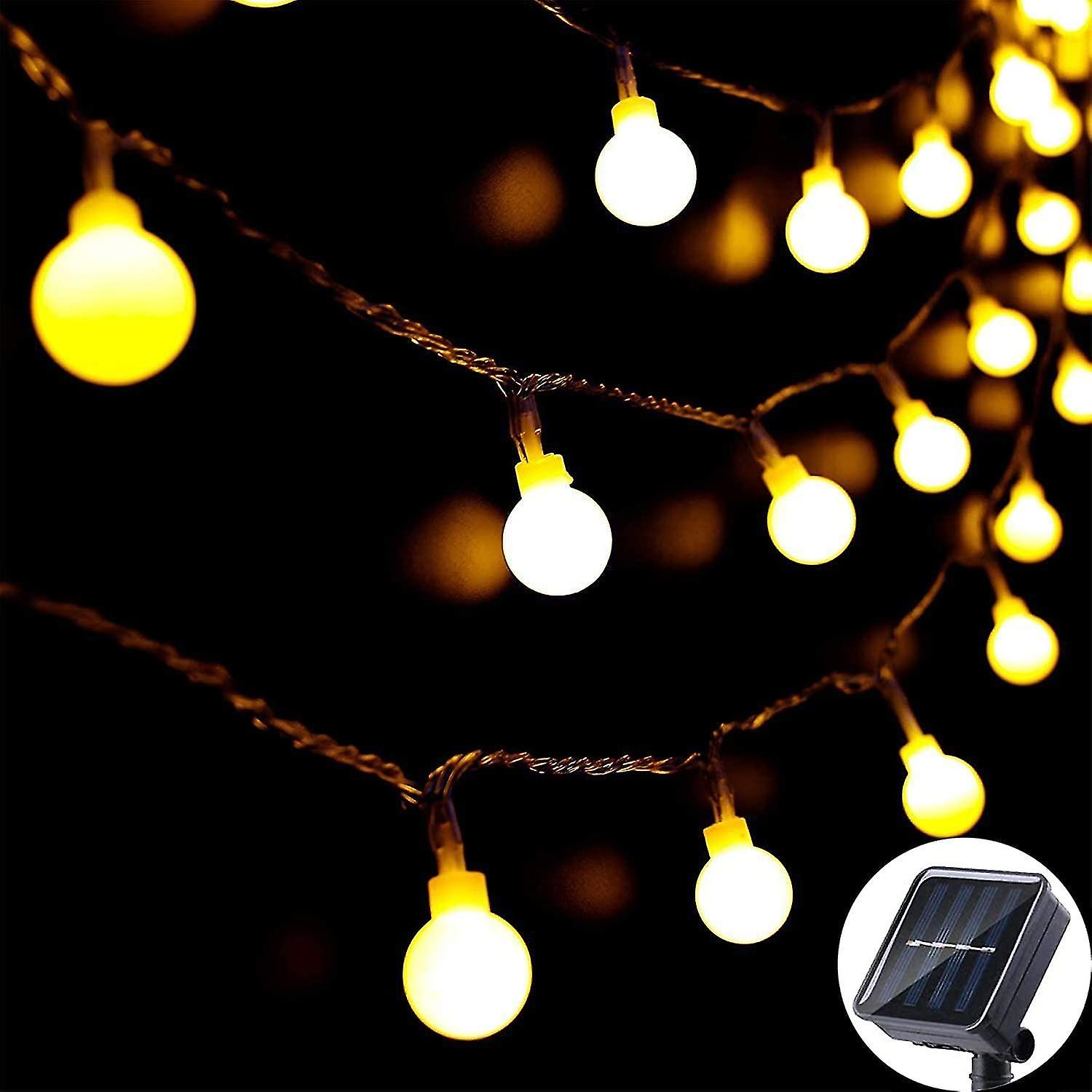 Solar String Lights Outdoor 60 Led  8m27ft Solar Fairy Lights  8 Modes Waterproof Solar Powered Globe Lights  Garden Lighting For Home  Yard  Party  F