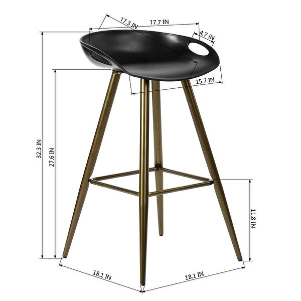 Bak Bar and Counter Stool(Set of 2)