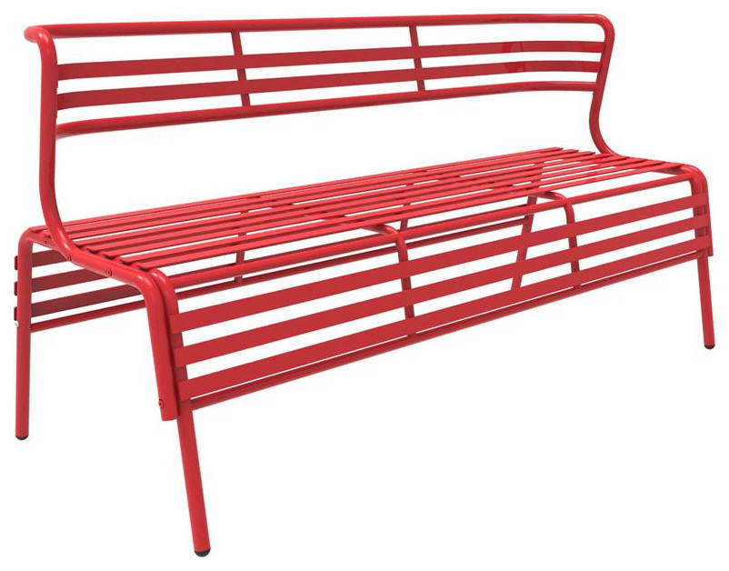 CoGo™ Steel Outdoor/Indoor Bench  Red   Contemporary   Outdoor Benches   by BisonOffice  Houzz