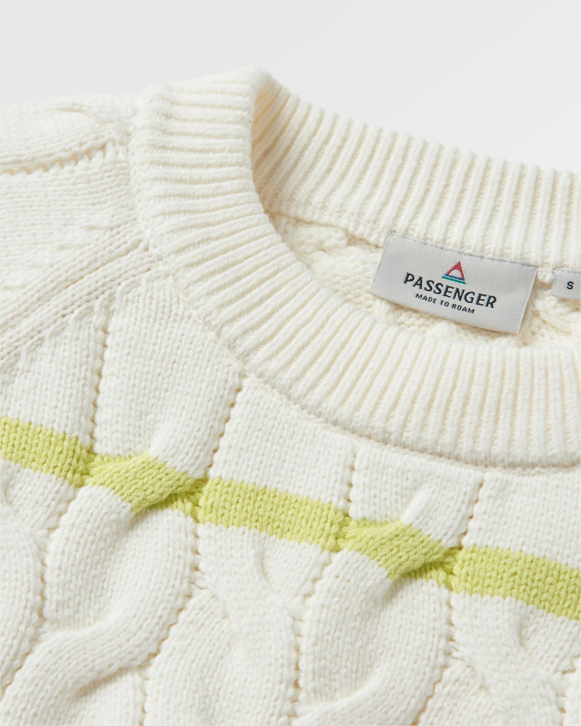 Comfort Stripe Organic Knitted Jumper - Lime Stripe