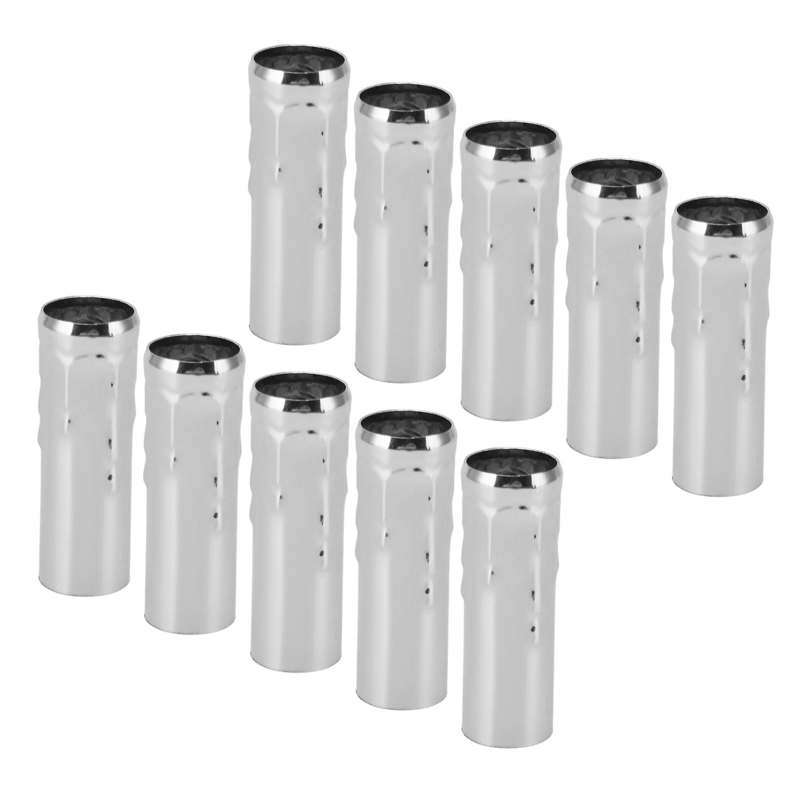 10pcs E14 Metal Tube For Candle Lamp Holder Lamp Base Lighting Accessories 25x80mm Chrome