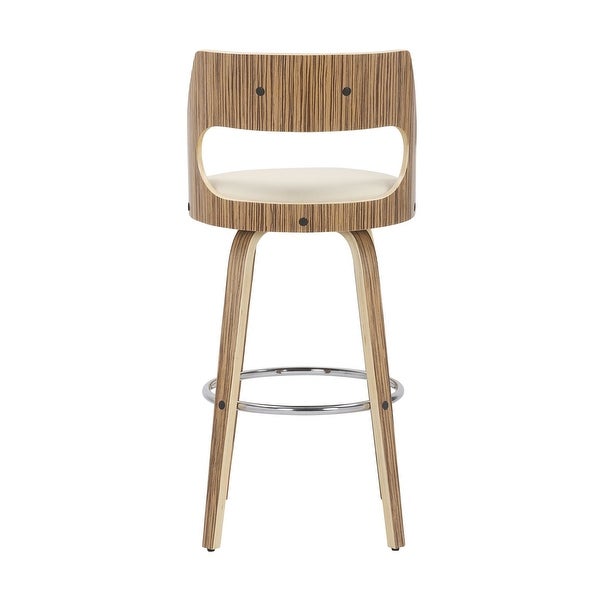 Cecina 30'' Fixed Height Barstool with Swivel in Cream Faux - Set of 2 - 18.5