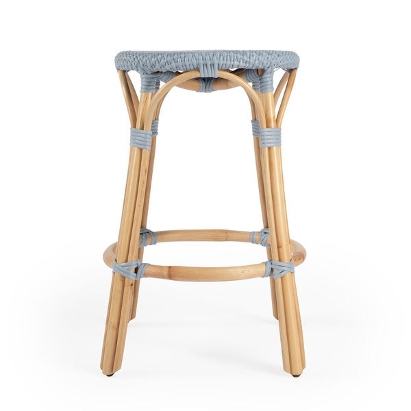 Offex Tobias Transitional Twilight Blue Round Backless Counter Stool - 16