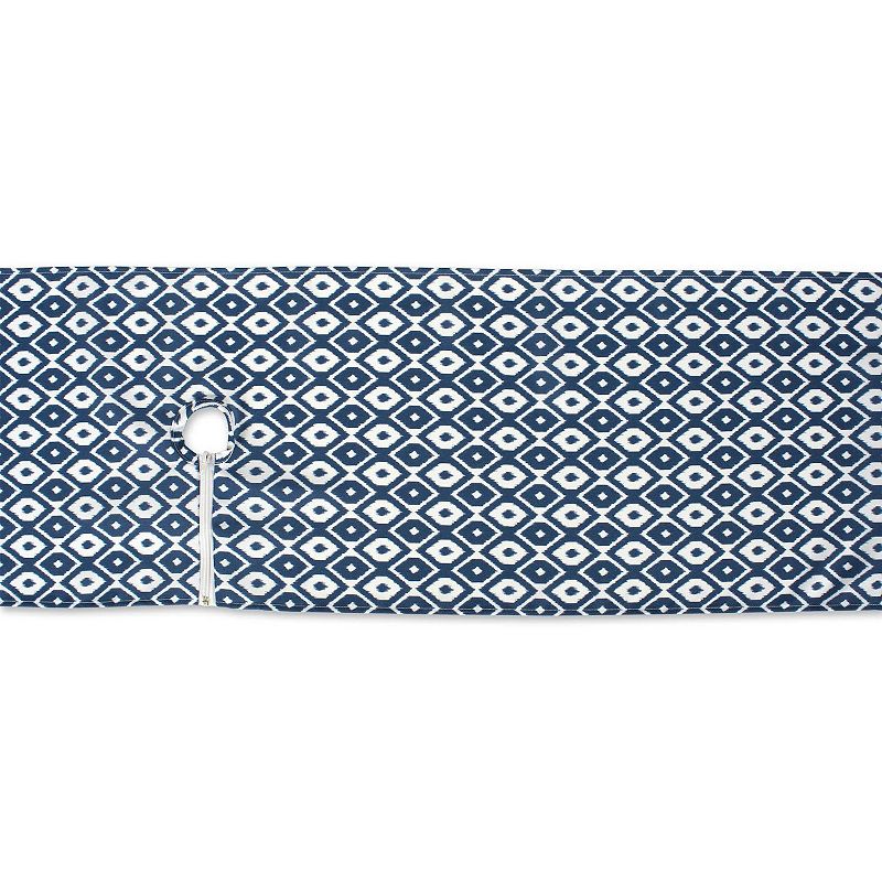 108 Blue and White Outdoor Rectangular Table Runner With Zipper