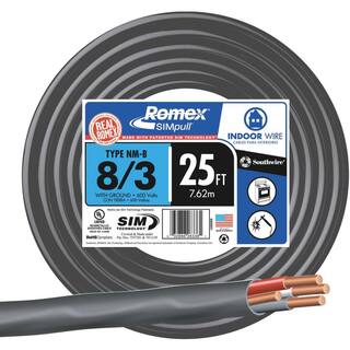 Southwire 25 ft. 83 Stranded Romex SIMpull CU NM-B WG Wire 63949221