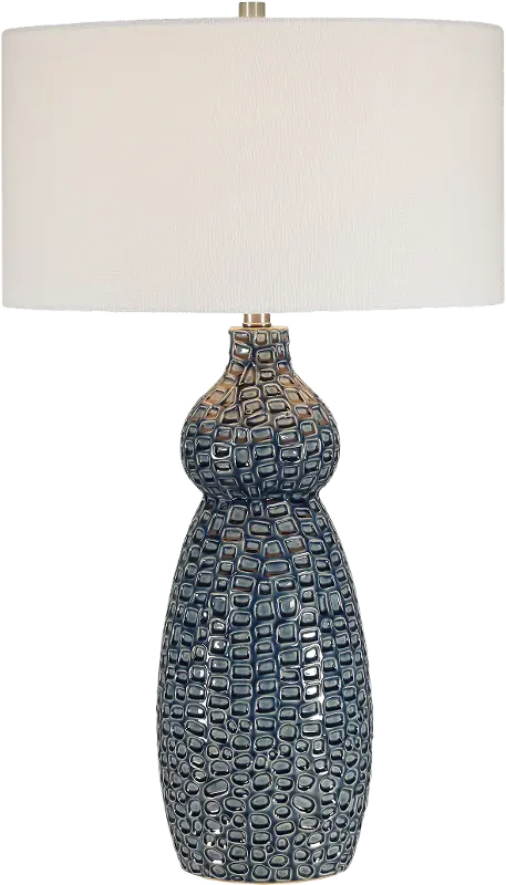 Transitional Deep Cobalt Blue Ceramic Table Lamp - Halloway