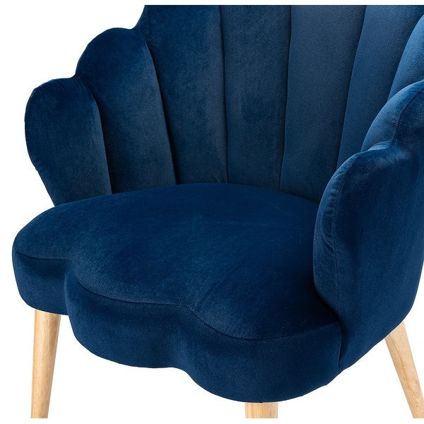 Eleanora Morden Scalloped Velvet Arm Chair with Tufted Back by HULALA HOME